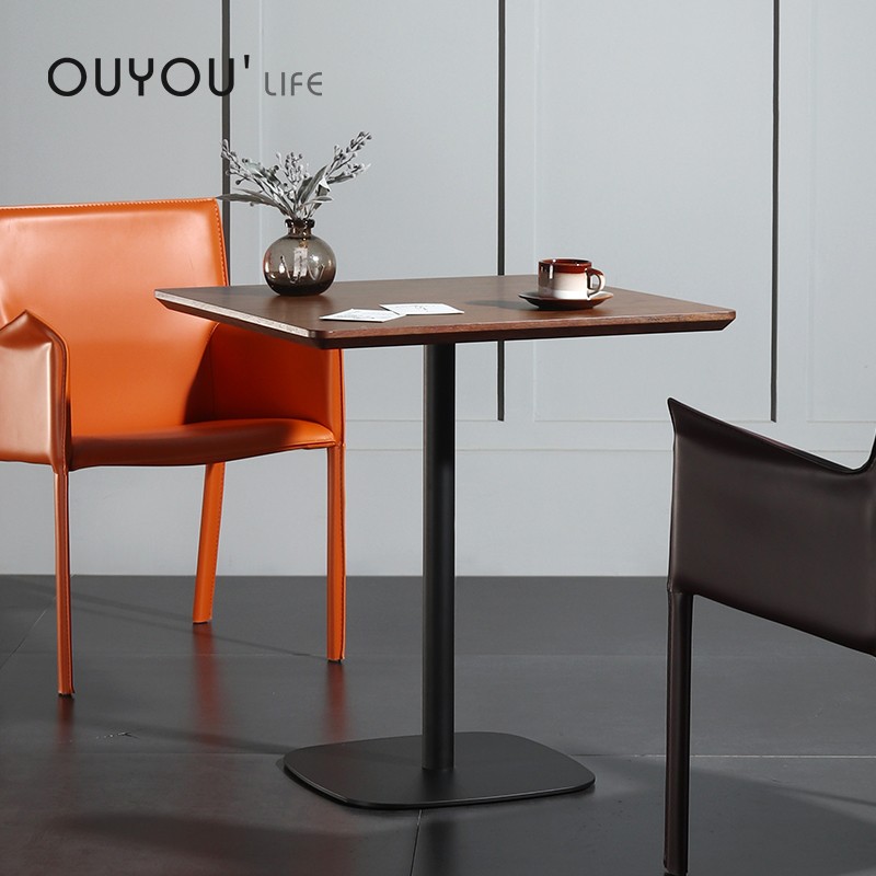 北欧实木桌子方桌休闲奶茶店咖啡厅餐厅现代小户型餐桌白色吃饭桌