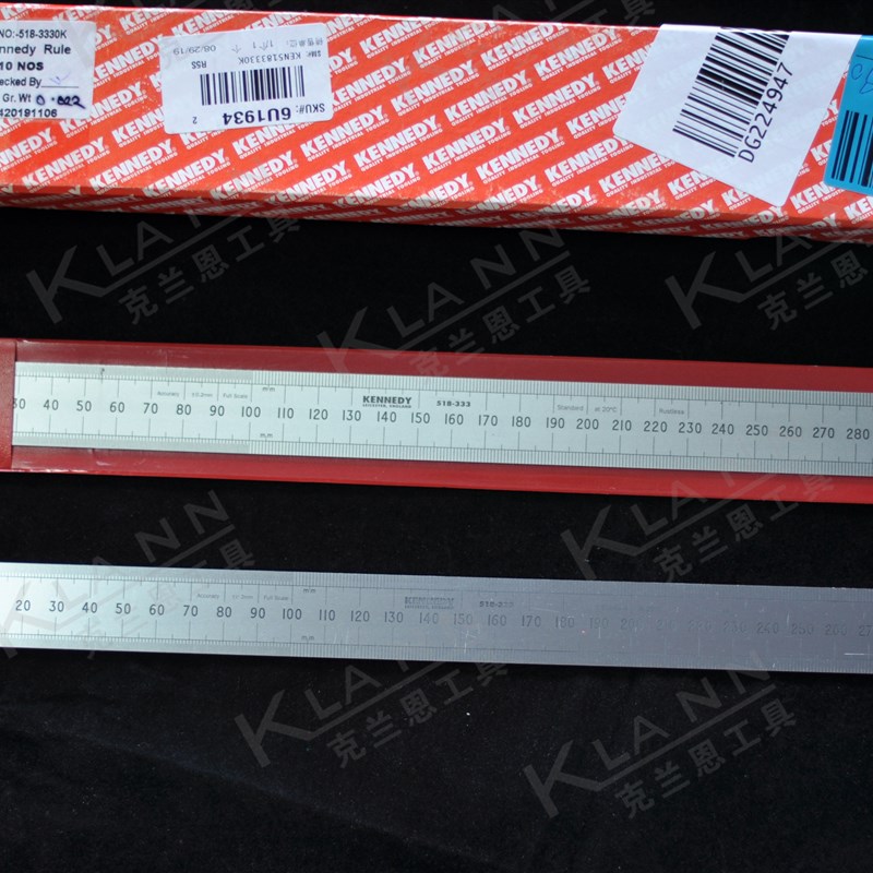 英国肯尼迪KENNEDY工业级不锈钢工程直尺 KEN-518-3330K 圆头硬性
