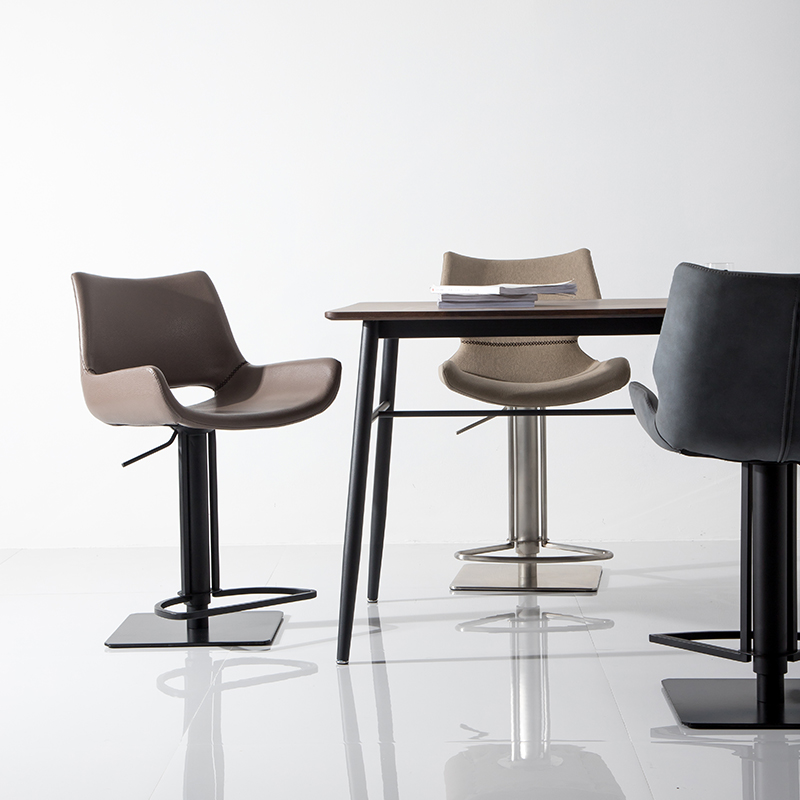 北欧吧椅现代简约高脚凳家用轻奢旋转升降吧台椅靠背酒吧高脚椅子