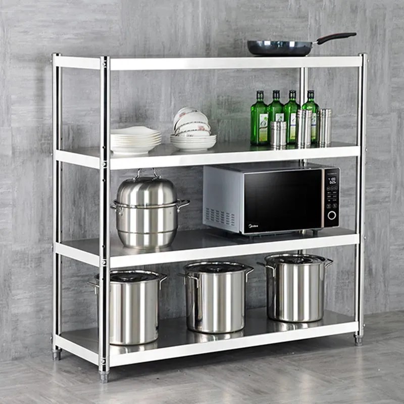 拆装不锈钢层架货架落地置物架家用加厚展示架子商用多层超市快递