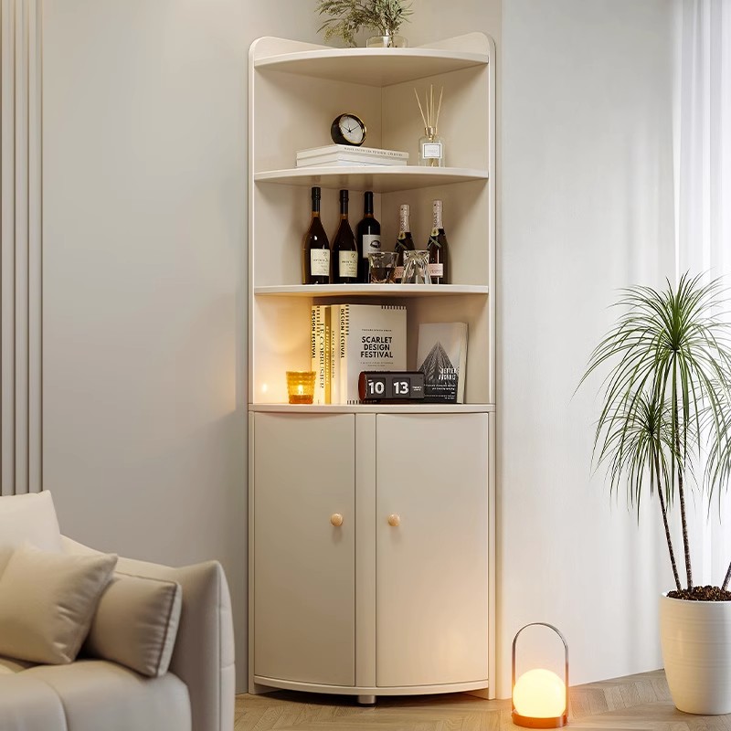 意式转角柜墙角三角形置物架客厅卧室角落收纳边柜现代拐角储物柜