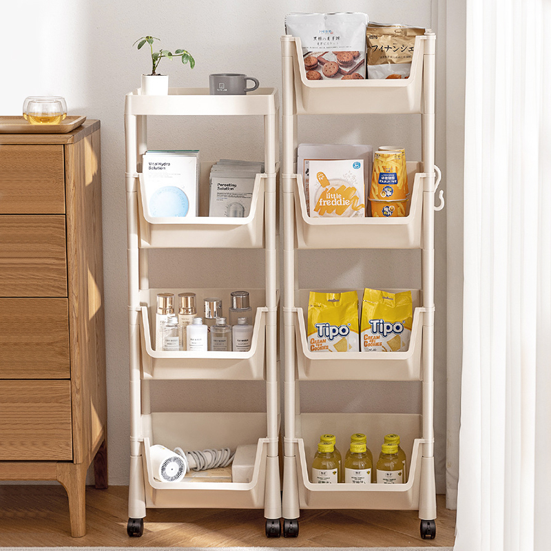 多功能学生书本绘本收纳架可移动书架带轮落地式阅读架杂物置物架