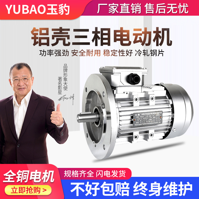 YS铝壳电机0.37/0.55/0.75/1.1/1.5/2.2KW三相异步电动机380V全铜