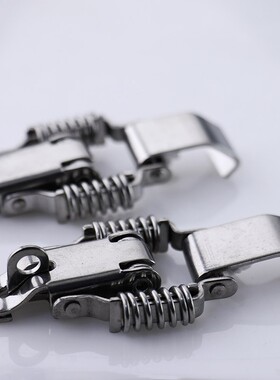 304不锈钢双弹簧连体搭扣木箱锁扣工具箱卡扣箱扣重型密封鸭嘴扣