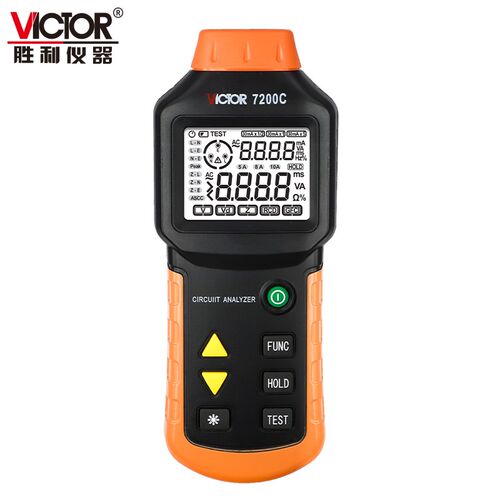 胜利仪器VC7200C漏电保护器测试仪线路开关跳闸数显三相插座检测