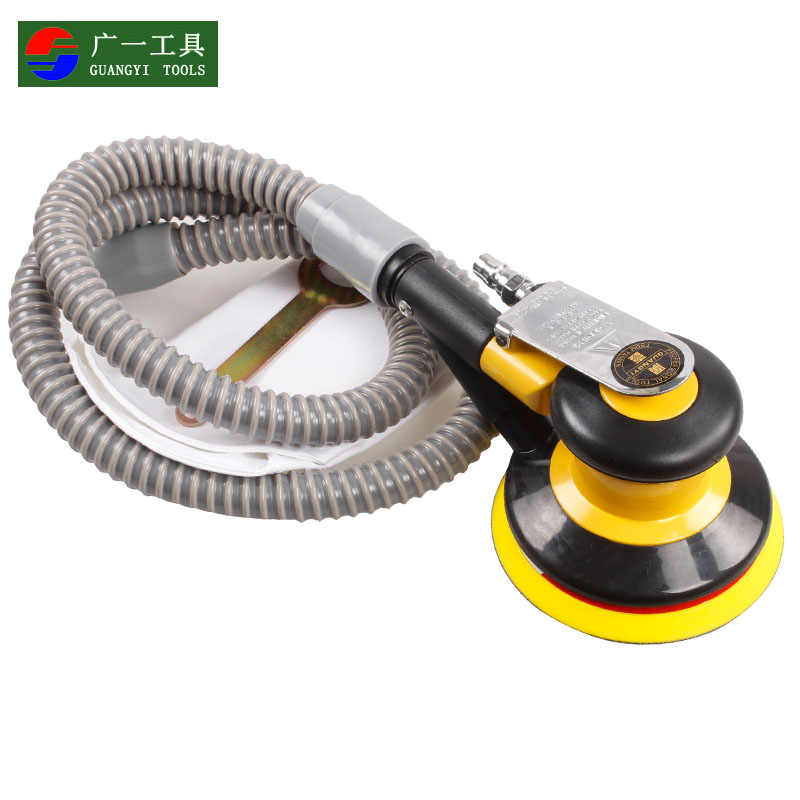 广一 气动抛光机带吸尘 125mm5寸砂磨机砂纸机打磨机气动工具
