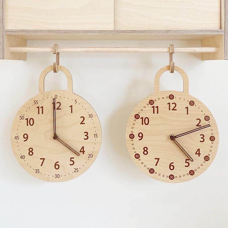 ins韩版实木静音钟墙壁挂钟简约数字时钟儿童房民宿床头装饰座钟,家居饰品,挂钟,淘宝优惠券,粉丝福利购,淘宝优惠卷