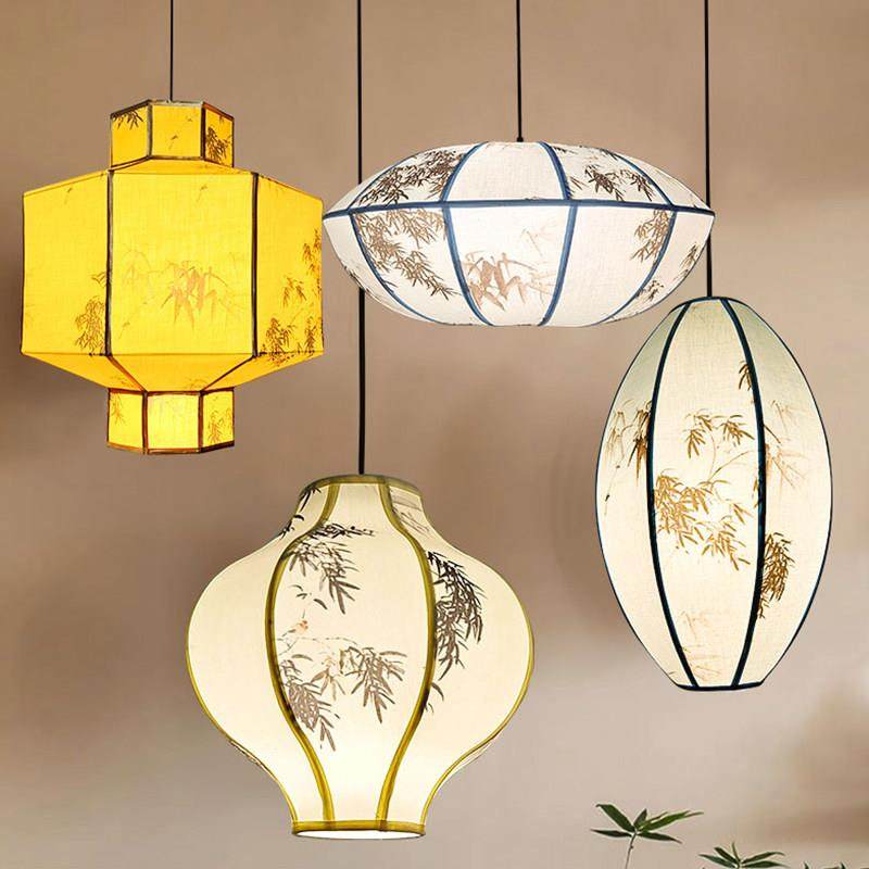 新中式布艺吊灯中国风客厅饭厅禅意民宿茶室灯笼照相馆喜庆彷古宫,家装灯饰光源,餐厅吊灯,淘宝优惠券,粉丝福利购,淘宝优惠卷