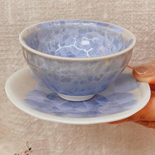 手工复古主人品茗杯耐热陶瓷花瓣杯子套装 日本进口清水烧茶杯日式
