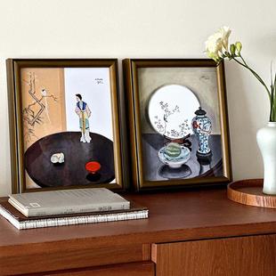 【瓷片画】新中式复古北欧陶瓷画客厅餐边柜样板间装饰画软装摆件