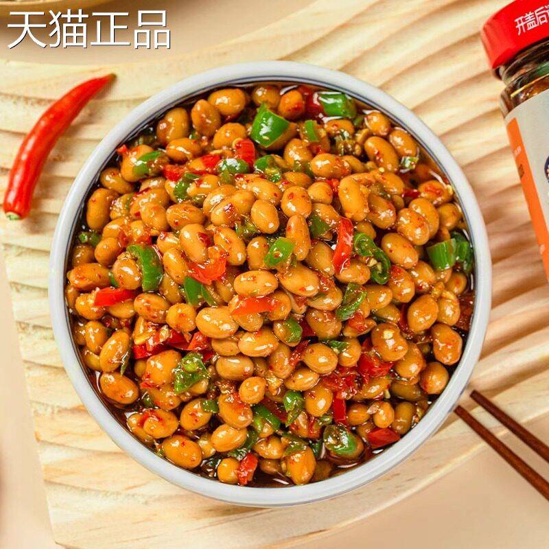 西黄豆豉江特豆产香辣腊八豆农家自制黄瓣酱双椒豆豉酱霉豆子下饭