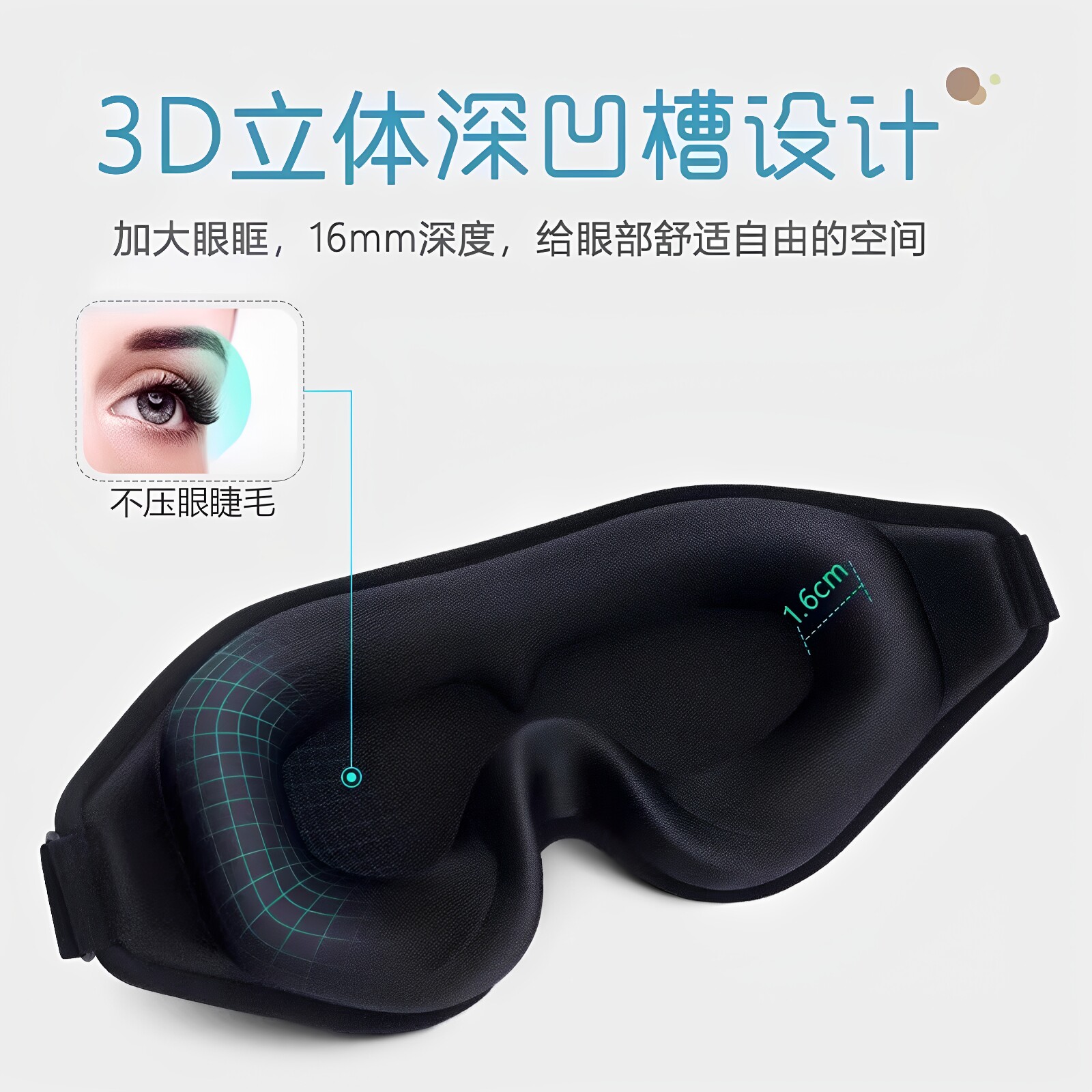 办公室遮光3D眼罩午休睡眠差旅