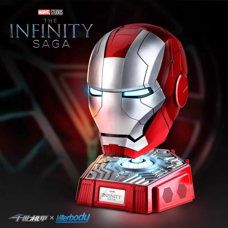 引导线正版千世机甲漫威1:1钢铁侠MK5可穿戴声控头盔模型生日礼物