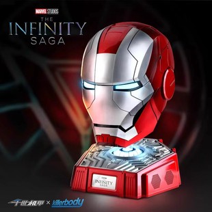 引导线正版千世机甲漫威1:1钢铁侠MK5可穿戴声控头盔模型生日礼物