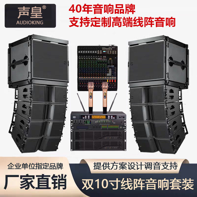 声皇AudioKing 双10寸(8+2)线阵音箱 舞台酒吧学校演出音响套装