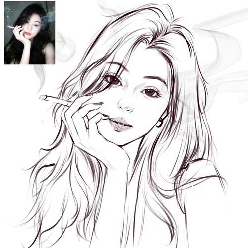 手绘卡通素描头像定制