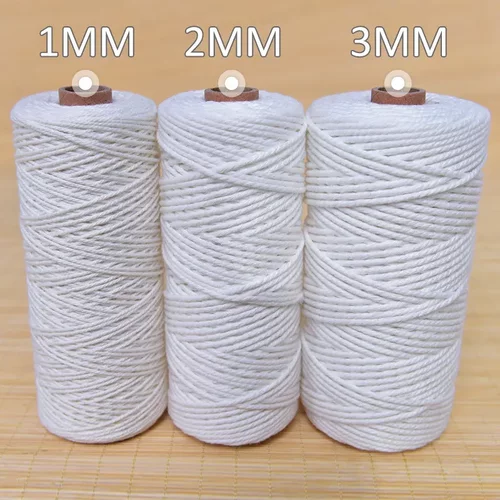 本白色棉绳手工编织粗细包芯棉线绳编织挂毯绳绳子绳装饰
