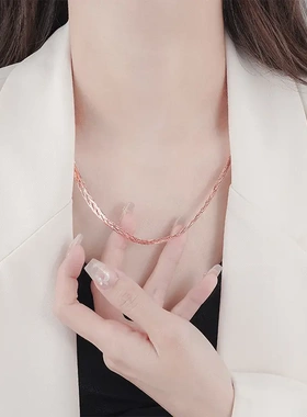 新款高级感麻花编织项链女设计感小众复古个性简约百搭颈链锁骨链