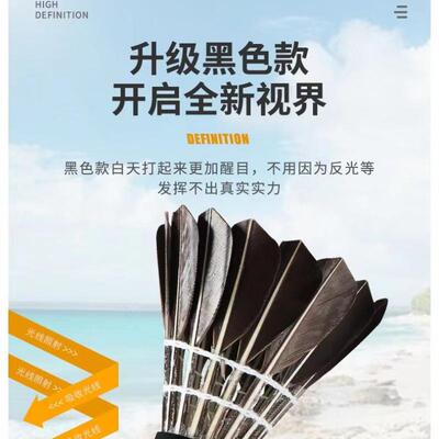 羽毛球耐打2只468装/6只装打耐羽毛球白色黑色室外学习训球练耐打