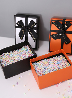 橙色饰品礼盒空盒送礼物盒in风礼品包装盒高级感礼品盒子