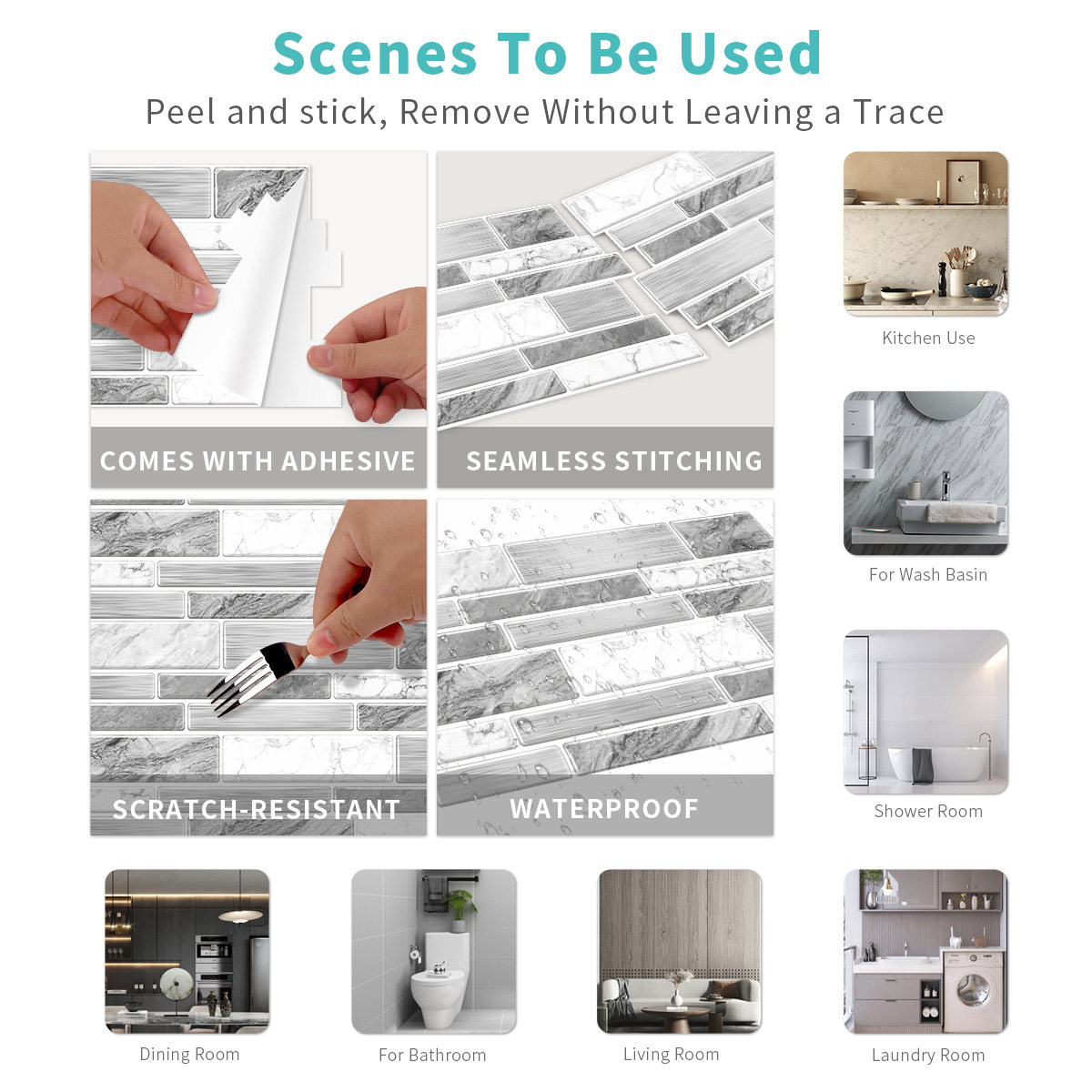 PV水晶膜大理石瓷砖墙贴防水防油厨房浴室墙贴自粘家居装饰,家居饰品,家居保护膜,淘宝优惠券,粉丝福利购,淘宝优惠卷