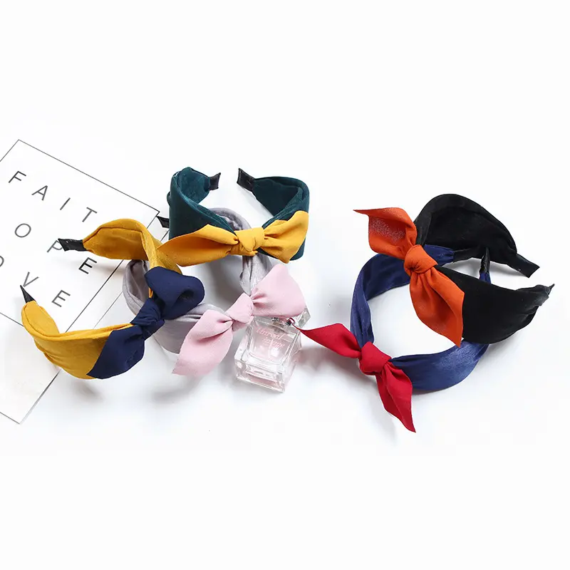 新款韩国发箍结拼色撞色布艺宽边豹纹头箍兔耳朵洗脸头饰百搭