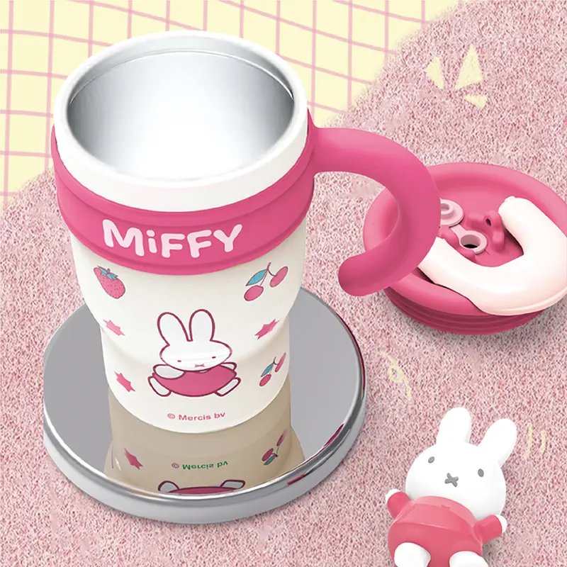 mif水杯高颜值手柄咖啡杯女学生卡通保温杯子不锈钢