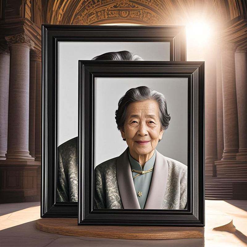 木质相框墙挂框老人框老照片框实纪念缅怀怀旧实木烤漆相框新中式