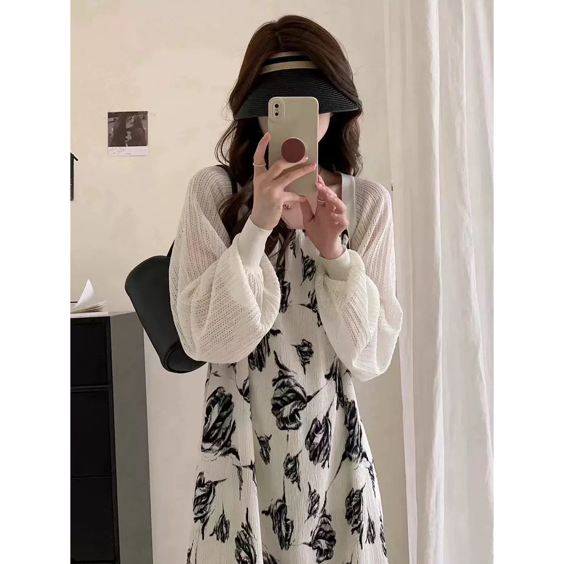 大码胖妹妹法式冰丝薄款针织防晒开衫外套女春夏坎肩外搭披肩罩衫