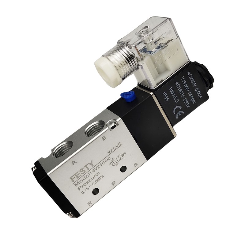 4v210一08电磁阀4v310-1u0 4V410-15 24v电磁电阀气动控制阀220v