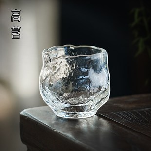 个人专用品茗杯G锤纹玻璃小容量单杯家用高级 精致小茶杯2024新款