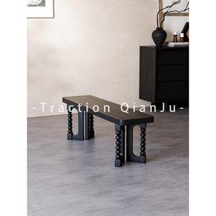 中古风实木长凳家用入户换鞋凳客厅餐桌餐椅长条凳覆古床尾凳板凳