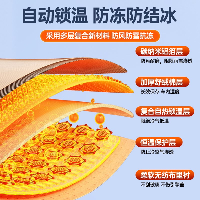 汽车遮雪挡前挡风玻璃防霜防雪防冻罩冬天用车罩盖布冬季加厚车衣