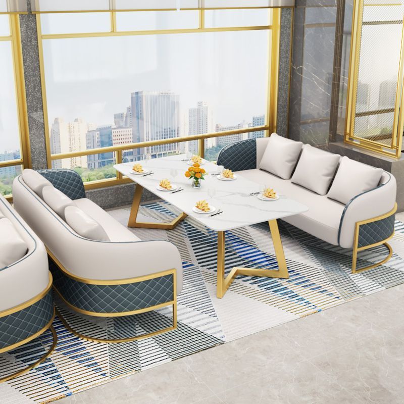 新款轻奢售楼处接待一桌四椅洽谈沙发休息区茶楼卡座沙发桌椅组合