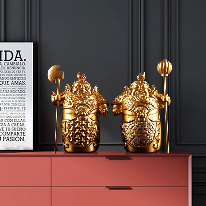 护宅门神哼哈f二将新中式摆件家居装饰品客厅门口玄关电视柜书房