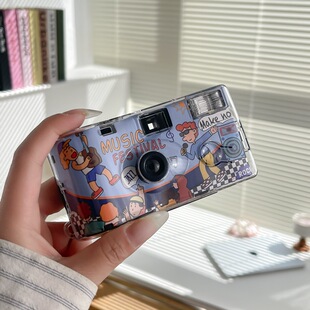 复古傻瓜36张一次性胶卷相机半格彩色冲洗黑白胶片音乐节胶片机