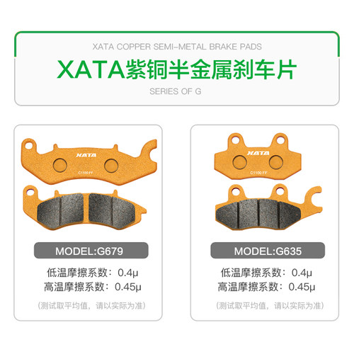 XATA半金属刹车片 贝纳利150 红宝龙TNT150i BJ150R-29A-29B碟刹