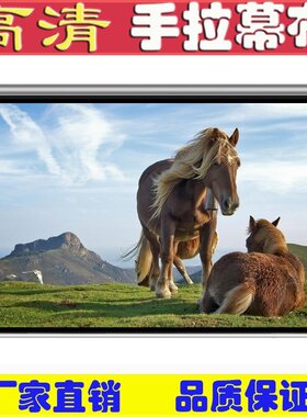 投影仪幕布家用手动升降q屏幕100寸高清简易壁挂幕43手拉投影幕布