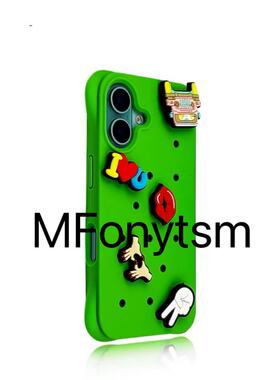 【2025新款】宇桐适用于苹果iPhone16Promax绿色手机壳iPhone15pro洞洞防摔保护套14pro可爱创意13软壳卡通女