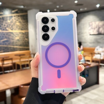 宇桐适用于iphone16promax手机壳苹果17pro磁吸保护套S24S25磁吸plus女S24ultraS25U防摔s24plus太空壳变色龙