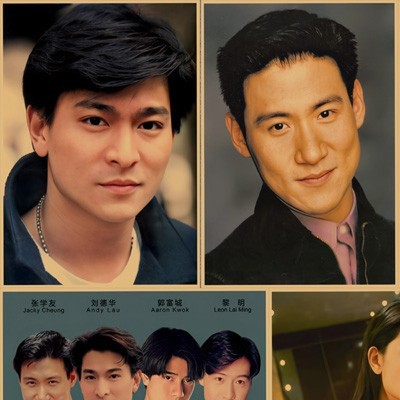 8090年代港台明星复古海报歌星餐厅酒吧饭店烧烤店墙贴装饰海报