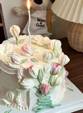 网红翻糖巧克力硅胶刮刀花格桑花郁金香叶子模具蛋糕装饰烘焙工具