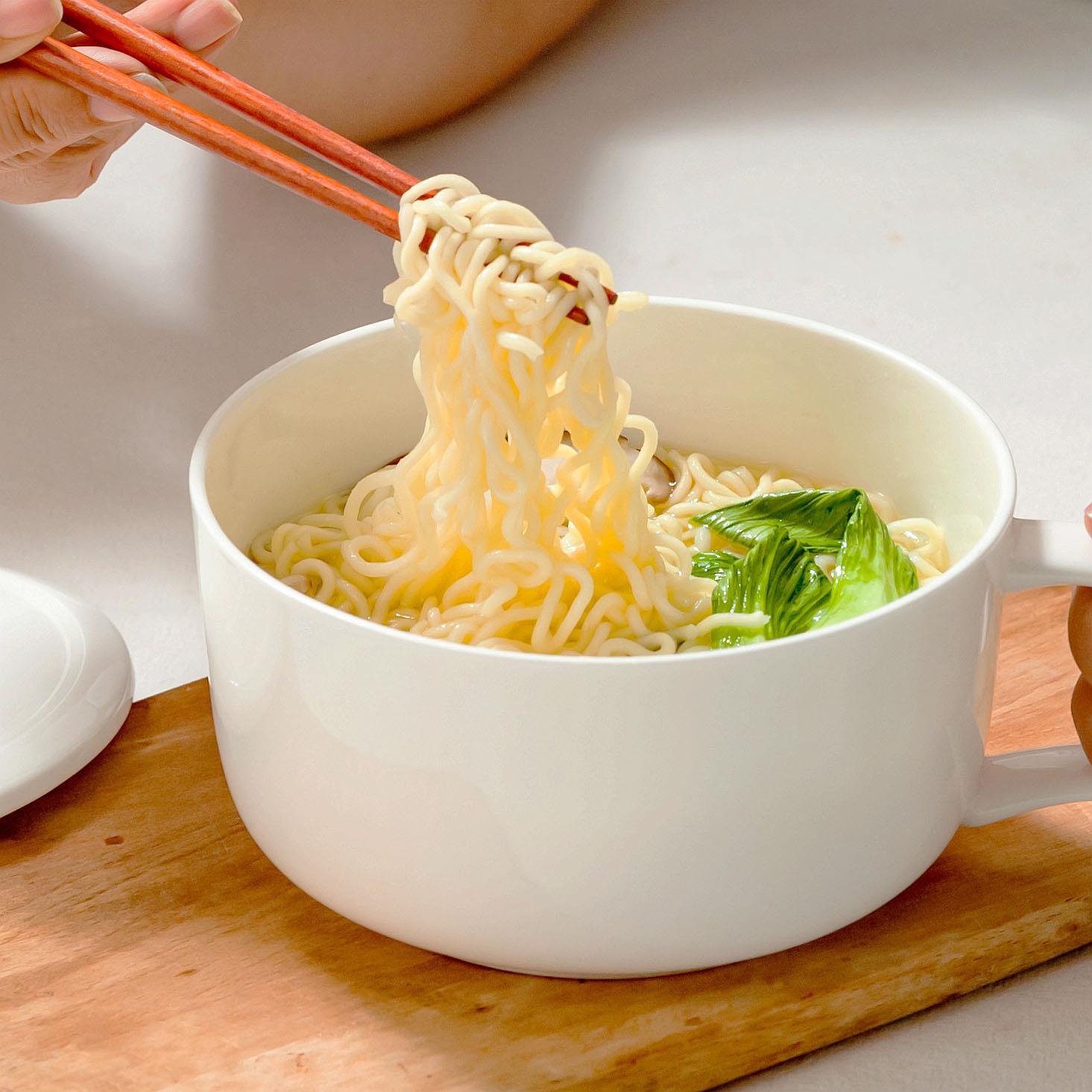 白色骨瓷家用餐具陶瓷泡面碗煲汤碗隔水炖鱼翅带盖子燕窝小炖盅炖