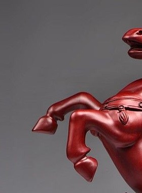 红花梨实木质马到成功摆件十二生肖木雕家居装饰摆设开业工艺礼品