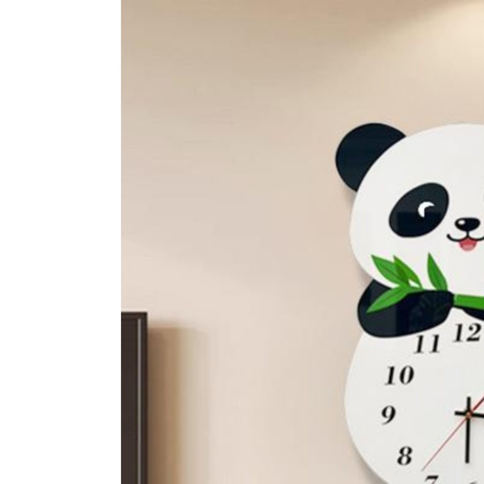 熊猫时钟摆动新时钟客厅挂钟家无声手表日历创意挂钟没有打孔