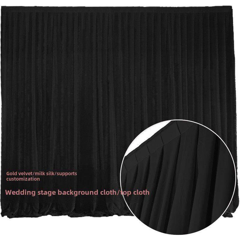 婚礼黑色背景窗帘婚礼现场舞台布置基底布舞台天花板遮光布纱幕布
