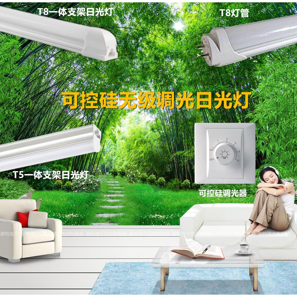 led可控硅无级调光灯管T8分体T5带一体支架0.6m0.9条形灯1.2米18w