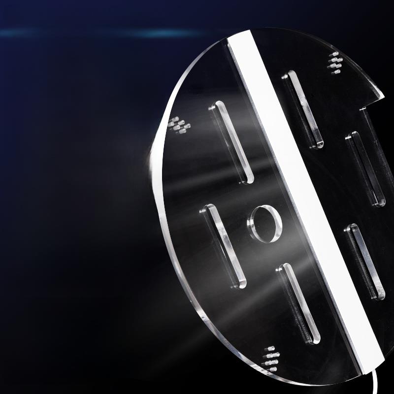 鱼缸圆形盖板带LED灯光发光盖子 亚克力上盖有机玻璃顶盖定制防跳