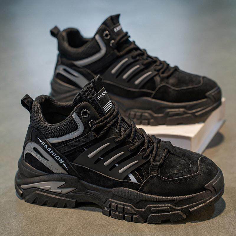 新品高帮男鞋秋季工作劳保防水防滑户外登山老爹鞋运动休闲厚底马