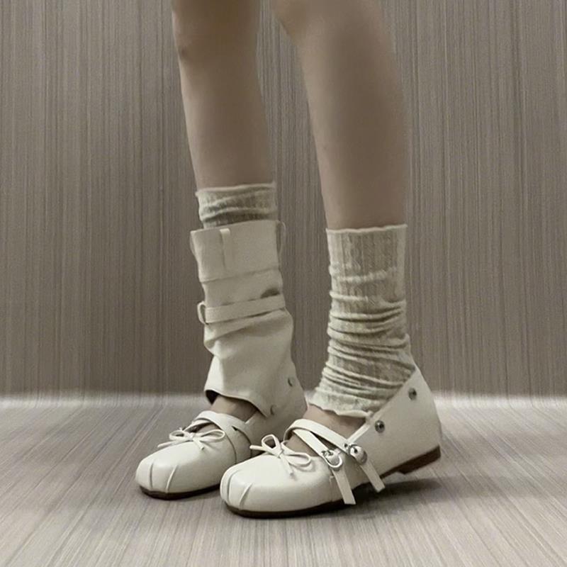 好货欧美风蝴蝶结绑带时装靴女2026夏季两穿显瘦百搭经交叉扣浅口